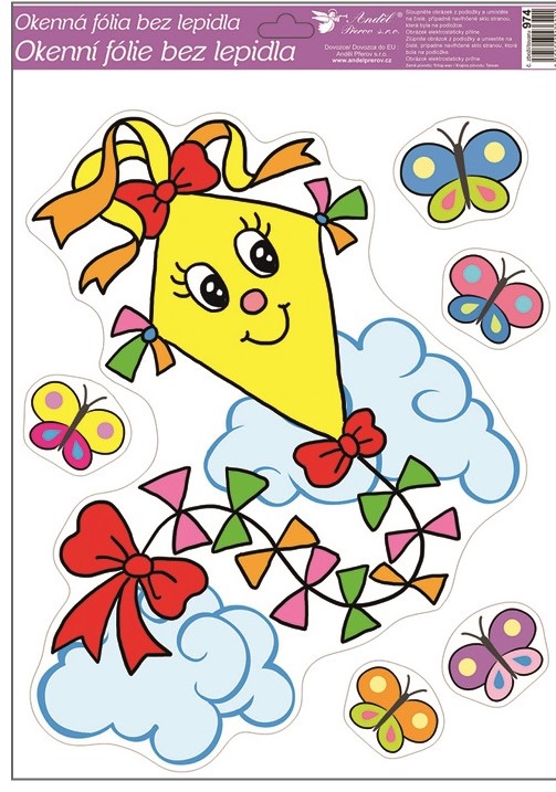 Okenní fólie 42x30 cm, draci