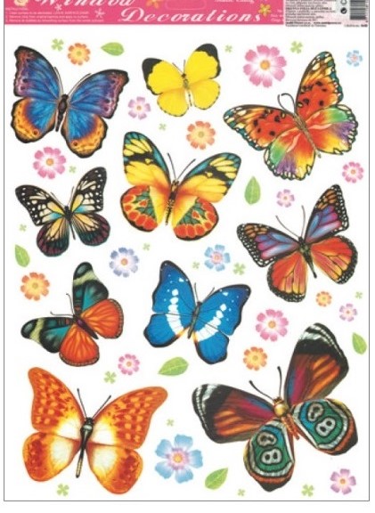 Okenní fólie motýli 38x30 cm