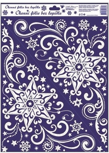 Okenní fólie rohová s glitry 38x30cm