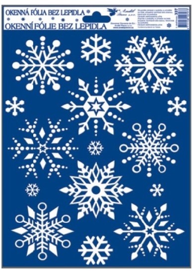 Okenní fólie vločky se sněhovým efektem 3D,27x20cm