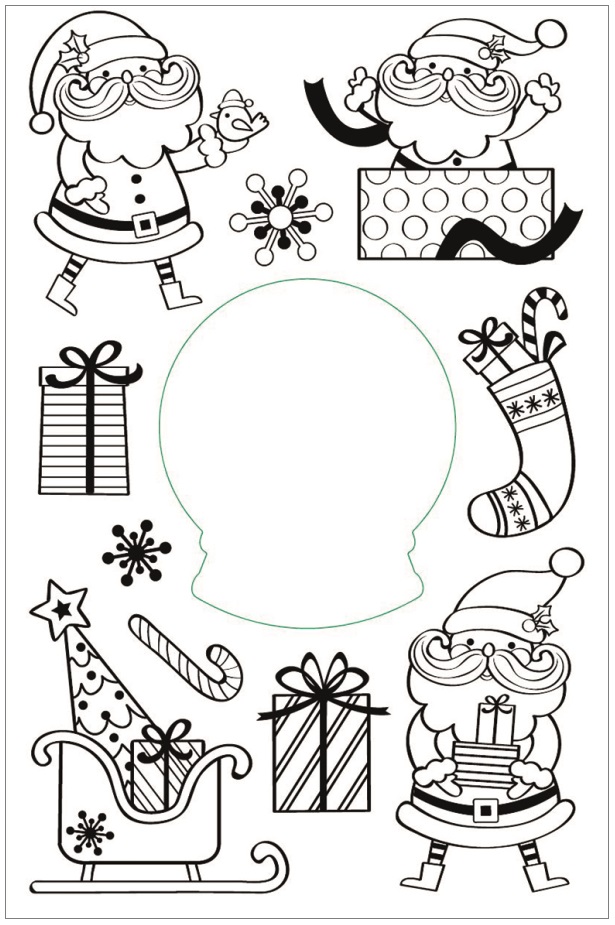 Samolepky a omalovánky vánoční 14 x 23 cm, Santa