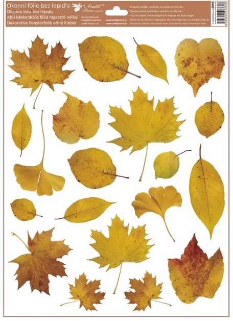 Okenní fólie 30x42 cm přírodní podzimní listy