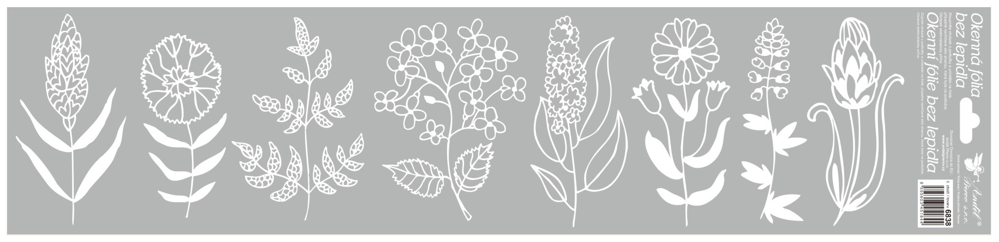 Okenní fólie pruhy bílé 64x15 cm  6838