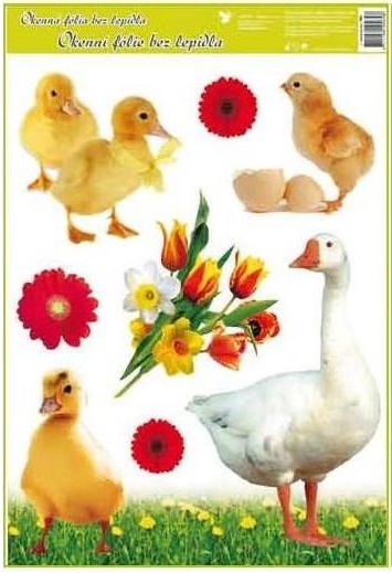 Okenní fólie 30 x 42 cm, živá velikonoční zvířátka