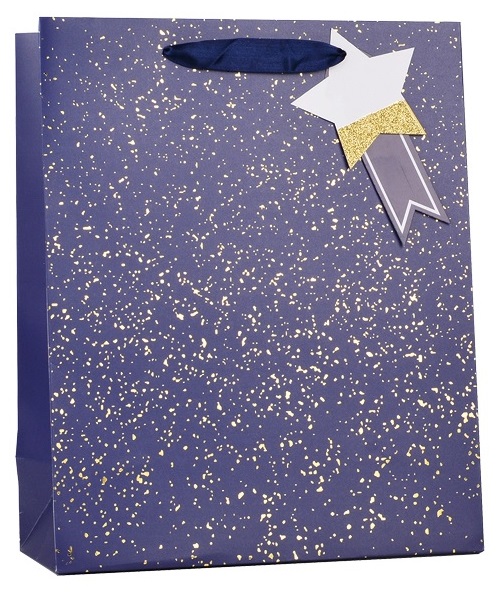 Taška dárková s metalickými prvky L 26 x 32 x 12 cm   12531