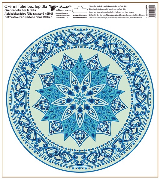 Okenní fólie barevné mandaly 30 x 33,5 cm