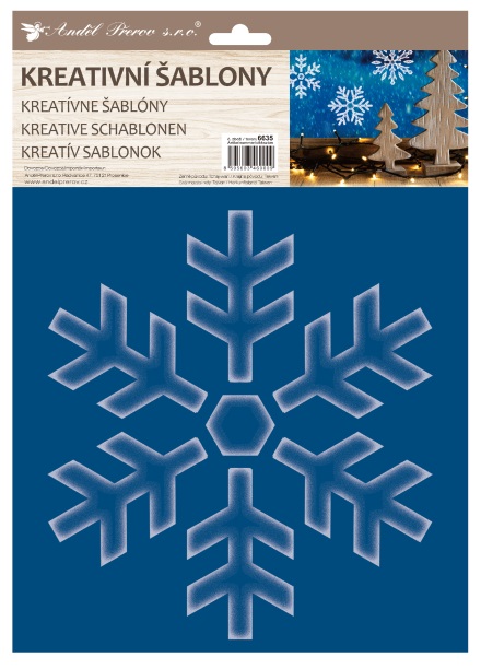 Kreativní plastové šablony - velké vločky 25x35 cm