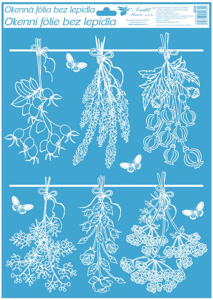 Okenní fólie bílá 42x30 cm