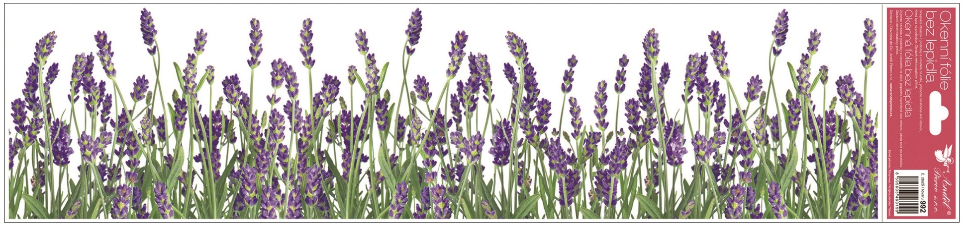 Okenní fólie pruhy květiny 64x15 cm