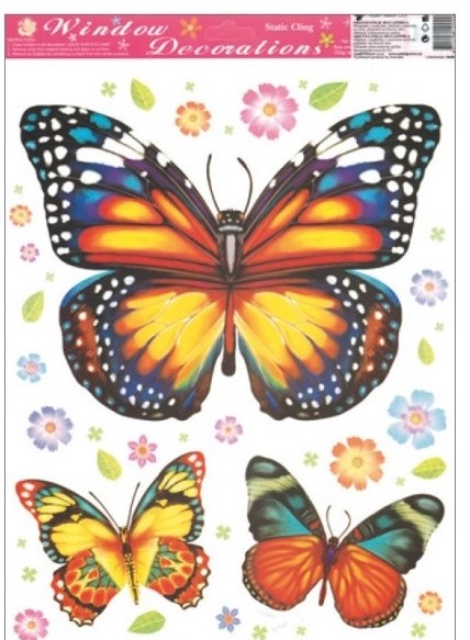 Okenní fólie motýli 38x30 cm