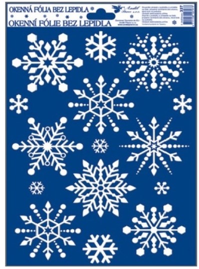 Okenní fólie vločky se sněhovým efektem 3D,27x20cm