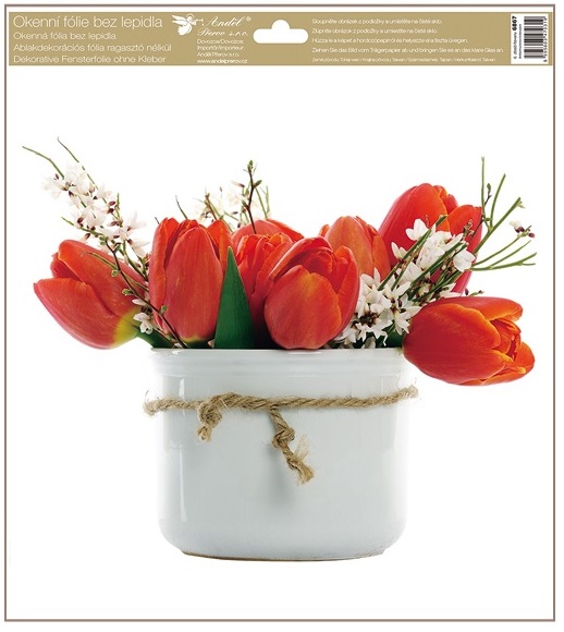 Okenní fólie květiny 30x33,5 cm