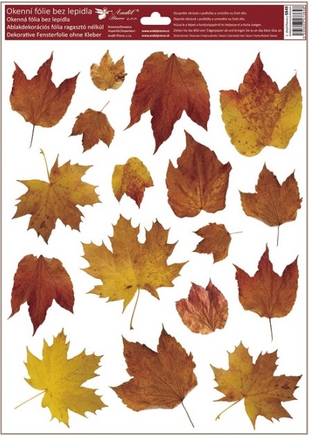 Okenní fólie 30x42 cm přírodní podzimní listy