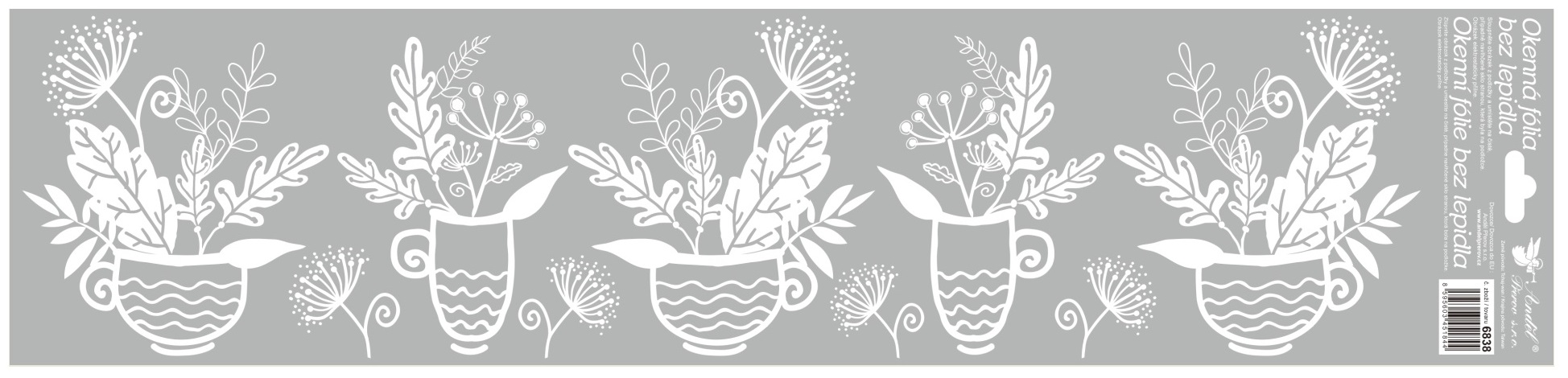 Okenní fólie pruhy bílé 64x15 cm  6838