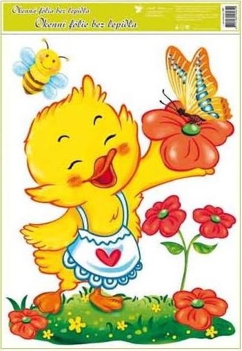 Okenní fólie 42 x 30 cm, velikonoční kuřátka