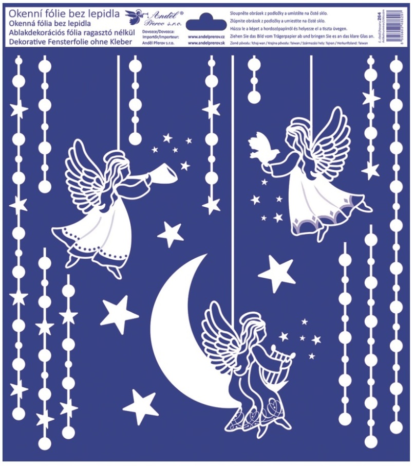 Okenní fólie andělé a betlém 30 x 33,5 cm