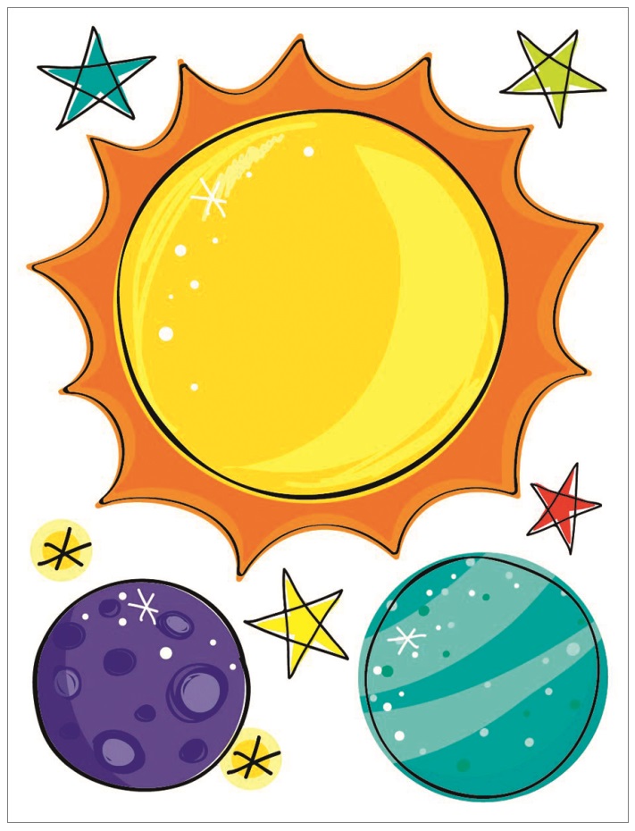 Samolepky na zeď v bloku vesmír 16 x 23 cm 6 listů