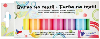 Barvy na textil světlý, sada svítící ve tmě 7 x 15 g + šablony 6106