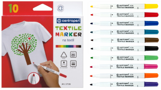 Značkovače (fixy) na textil Textile Marker 10 ks, CENTROPEN 2739