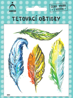 Dětské tetovací obtisky - pírka 02 11x13cm