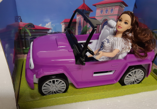 Auto pro panenky s panenkou růžové