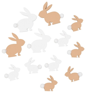 Zajíčci s ocáskem mix 3-4 cm, 12 ks v sáčku   7454