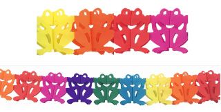 Girlanda papírová 300x19 cm-žabky 9207