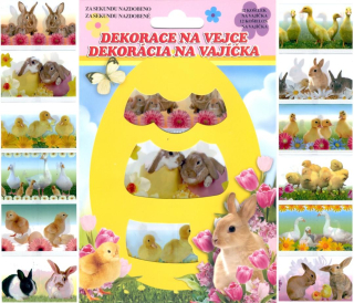 Smršťovací dekorace na vejce živá zvířátka, 12ks v balení