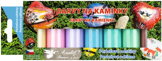 Barvy na kamínky akrylové 7 x 15 g, LESK, PERLEŤ 6130