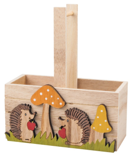 Dřevěný košíček podzimní 14 cm 5136