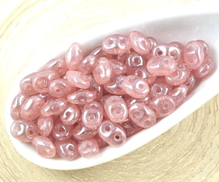 Rokajl dvoudírkový SUPER DUO 2,5x5 mm 10g růžový