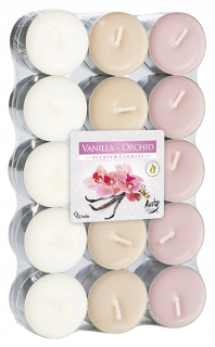 Čajová svíčka parafínová vanilka/orchidea Bispol 30 ks