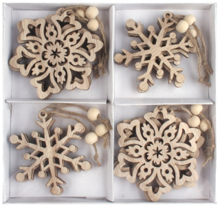 Dekorace vločky na zavěšení 7 cm, 12 ks 30055
