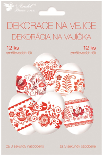 Smršťovací dekorace na vejce, červený motiv