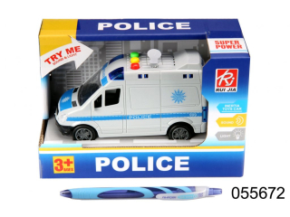 AUTO POLICIE MALÉ DODÁVKA ŠEDÁ ZVUKOVÁ SETRVAČNÍK