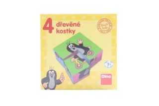 Dřevěné kostky 4 ks Krteček