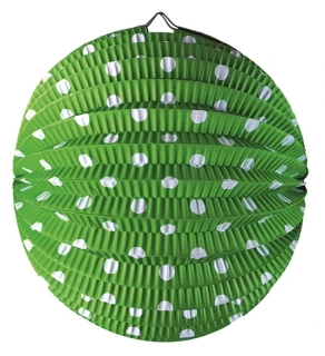 Lampion s puntíky zelený 25 cm 9535