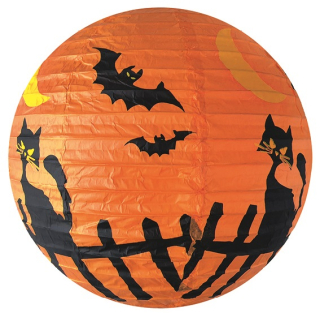 Lampion kočka s netopýry na zavěšení 35 cm 9272