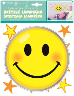 Lampička samolepicí LED svítící Smajlík 18 cm