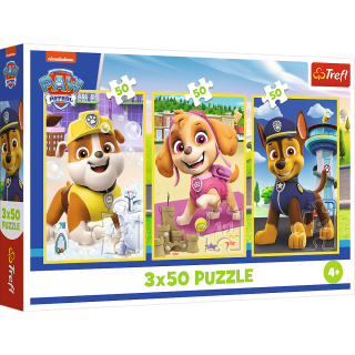 Puzzle Naši psi 3v1 Tlapková patrola 3x50 dílků