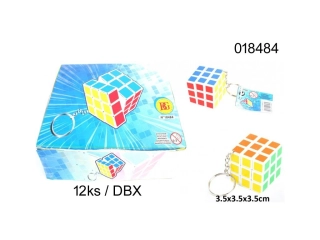 PŘÍVĚŠEK HLAVOLAM KOSTKA 12ks/DBX 3,5x3,5x3,5cm
