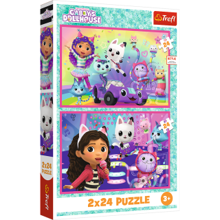 Puzzle Hraní s Gabby 2v1 Gábinčin kouzelný domeček 2x24 dílků