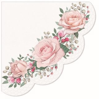 Papírové ubrousky, třívrstvé, kruhové O 32 cm, 12 ks