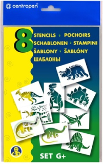 Šablony A5 8 ks Dinosauři CENTROPEN G