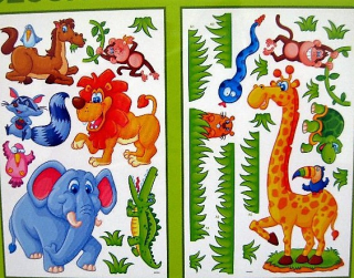 Dekorace nalepovací ZOO 63x38cm 2 archy