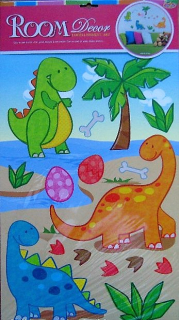 Dekorace samolepící se třpytkami DINO 50x32cm