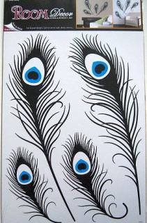 Pokojová samolepící dekorace PAVÍ OKA 58 x 42 cm