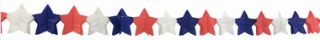 Girlanda papírová 300x12 cm-hvězdy 3 barvy