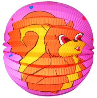 Lampion kulatý veverka 21cm