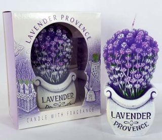 Svíčka Lavender Boutique bukiet 140mm v krabičce